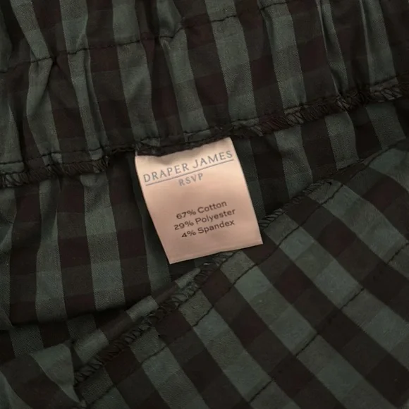 Draper James RSVP Paperbag Waist Plaid Tie Waist Skirt Black Green Plus Size 3X - Picture 13 of 14